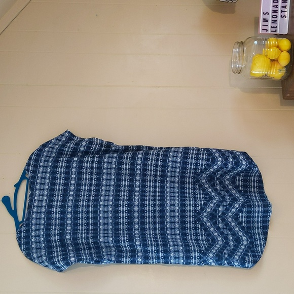 2/$20 Joe Fresh Navy & White Lightweight Summer Shift Dress Tunic Size Medium - Picture 2 of 8